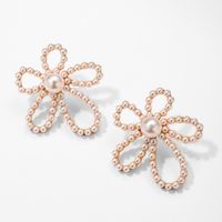 Korean New Style Diamond Earrings 925 Silver Needle Hypoallergenic Flower Pearl Fashion Earrings Wholesale main image 4
