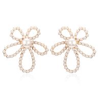 Korean New Style Diamond Earrings 925 Silver Needle Hypoallergenic Flower Pearl Fashion Earrings Wholesale main image 5