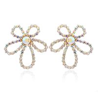 Korean New Style Diamond Earrings 925 Silver Needle Hypoallergenic Flower Pearl Fashion Earrings Wholesale main image 6