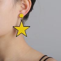 Korean New Fashion Acrylic Pentagram Earrings For Women Wholesale main image 1