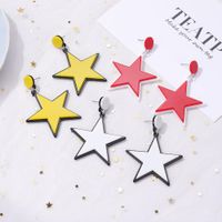 Korean New Fashion Acrylic Pentagram Earrings For Women Wholesale main image 3