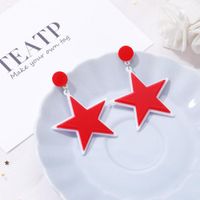 Korean New Fashion Acrylic Pentagram Earrings For Women Wholesale main image 4