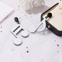 Korea New Fashion Cute Black And White Earrings Notes Exaggerated Earrings Wholesale main image 4