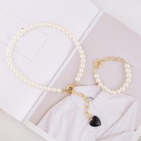 New Fashion Pearl Chain Pendant Bracelet Necklace Set Wholesale main image 3