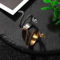 Fashion Irregular Dark Alloy Snake Ring With Jewelry Women main image 4