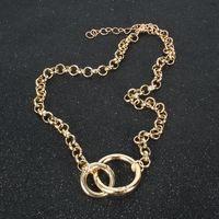 New Fashion Double Ring Pendant Pure Alloy Series Necklace Wholesale sku image 1