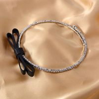 Europäische Und Amerikanische Neue Internet-promi-temperament Strass Halsring Choker Mode Süße Strass Samt Bogen Halskette sku image 1