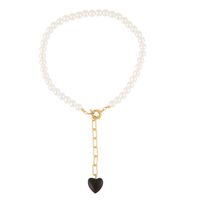 New Fashion Pearl Chain Pendant Bracelet Necklace Set Wholesale sku image 2