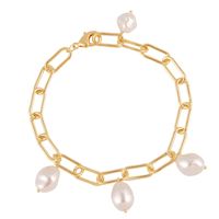 Handmade Natural Pearl Baroque Small Pearl Bracelet Gold-plated Simple Retro Significant Temperament Hand Jewelry Female Wild sku image 2