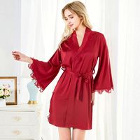 Embroidered Lace Sexy Suspender Robe Two-piece Suit Ladies New Open Strap Nightdress main image 1