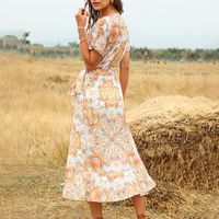 Summer New Collection Waist Mid-length V-neck Lace-up Women's Dress main image 5
