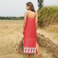 Women's New Bohemian Printed Long Slim Split Halter Dress main image 4