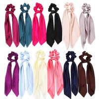 New Fashion Simple Ribbon Hairband Bow Satin Solid Color Long Ribbon Cheap Hairband Wholesale main image 2