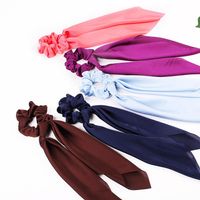 New Fashion Simple Ribbon Hairband Bow Satin Solid Color Long Ribbon Cheap Hairband Wholesale main image 4
