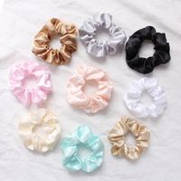 New Fashion Color Hair Ring Solid Color Satin Color Cheap Hair Ring Wholesale main image 3