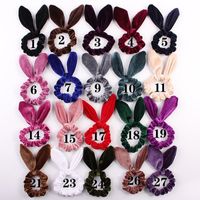 New Fashion Gold Velvet Steel Silk Rabbit Ear Flannel Korean Simple Fashion Cheap Hair Ring Wholesale main image 3