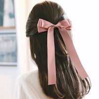 New Fashion Satin Double Sided Ribbon Ribbon Bow Hair Clip Solid Color Cheap Long Ribbon Wholesale main image 1