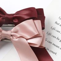 New Fashion Satin Double Sided Ribbon Ribbon Bow Hair Clip Solid Color Cheap Long Ribbon Wholesale main image 4