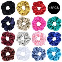 New Fashion Bright Color Satin Fabric Glitter Velvet Cheap Hair Ring Wholesale main image 2