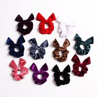 New Fashion Pointed Rabbit Ears Velvet Bow Cheap Hair Rope Wholesale main image 2