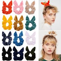 New Fashion Pointed Rabbit Ears Velvet Bow Cheap Hair Rope Wholesale main image 3