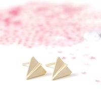 New Cute Mini Airplane Earrings Alloy Plated Gold Silver Paper Airplane Earrings Wholesale main image 4