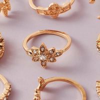 New Fashion Moon Star Leaf Leaf Rose Diamond Crown 9 Nine Set Ring Set Wholesale main image 5