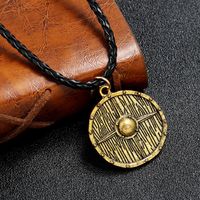 Vintage Pirate Mythical Rune Carving Weapon Shield Pendant Necklace main image 4
