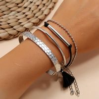 Bohemian Seaside Wafer Tassel Open Bracelet 4 Set Of 4 Bracelets Set main image 1