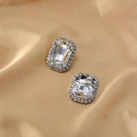 Nueva Moda De Diamantes De Imitación De Diamantes De Imitación De Diamantes De Gema Rectangular Pendientes Al Por Mayor main image 3