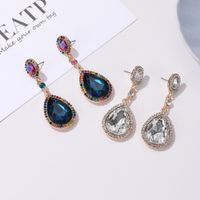 New Fashion Crystal Glass Diamond Long Drop Earrings For Women main image 3