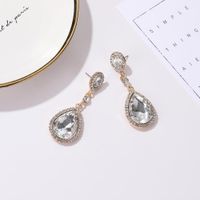 53926 Heiß Verkaufte Neue Kristallglas-diamant-lange Wasser Tropfen Ohrringe Weibliche Gastgeber Bankett All-match-ohrringe Ohrringe main image 4