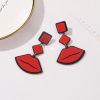New Fashion Exaggerated Red Lip Earrings Wholesale main image 5