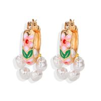 Européen Et Américain Nouvel Alliage Imprimé À La Main Perlé Boucles D'oreilles Femmes Croix-frontière De Vente Chaude Multi-élément Exquis Tous-correspondant Creative Boucles D'oreilles main image 6