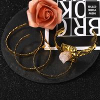 Korean New Alloy Flower Shaped Gemstone Open Bracelet Wholesale main image 1