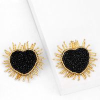 New Jewelry Earrings Love Peach Heart Beads Earrings main image 2