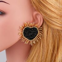 New Jewelry Earrings Love Peach Heart Beads Earrings main image 6