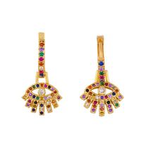 Alloy Full Diamond Earrings With Palm Color Eye Earrings main image 5