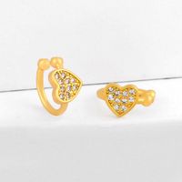 Earrings Retro Heart-shaped Love Earrings Ear Clips Without Piercings Hypoallergenic Diamond Ear Bone Clip Female main image 4