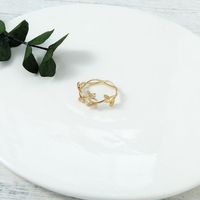 New 24k Real Gold Electroplated Zircon Ring Korean Fashion Ring main image 1