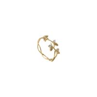 New 24k Real Gold Electroplated Zircon Ring Korean Fashion Ring main image 3