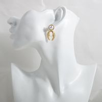 New Jewelry Pearl Earrings Geometric Matte S925 Silver Pin Earrings main image 3