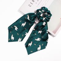 New Fashion Big Flower Satin Printed Scarf Cheap Hair Ring Wholesale sku image 13