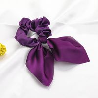 New Fashion Solid Color Satin Fabric Streamer Hair Ring Sweet Rabbit Ear Cheap Hair Ring Wholesale sku image 24