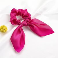 New Fashion Solid Color Satin Fabric Streamer Hair Ring Sweet Rabbit Ear Cheap Hair Ring Wholesale sku image 25