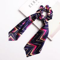 New Fashion Satin Big Bow Elastic Ribbon Cloth Cheap Hair Ring Wholesale sku image 6