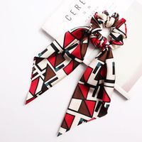 New Fashion Satin Big Bow Elastic Ribbon Cloth Cheap Hair Ring Wholesale sku image 2