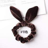 New Fashion Gold Velvet Steel Silk Rabbit Ear Flannel Korean Simple Fashion Cheap Hair Ring Wholesale sku image 2