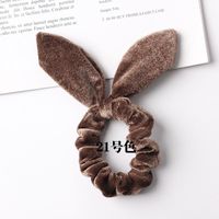 New Fashion Gold Velvet Steel Silk Rabbit Ear Flannel Korean Simple Fashion Cheap Hair Ring Wholesale sku image 10