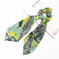 Nueva Moda Banana Leaf Ribbon Print Scarf Square Scarf Cheap Hair Circle Wholesale sku image 1